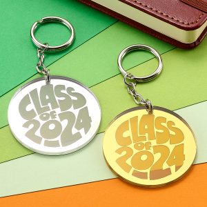 Σχολικό αναμνηστικό μπρελόκ αποφοίτησης CLASS OF 2024 από καθρέπτη πλεξιγκλάς
